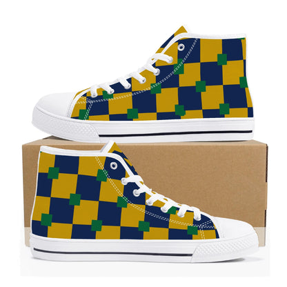 NOTRE DAME CHECKERED - TRI COLORED - Mens High Top Canvas Shoes