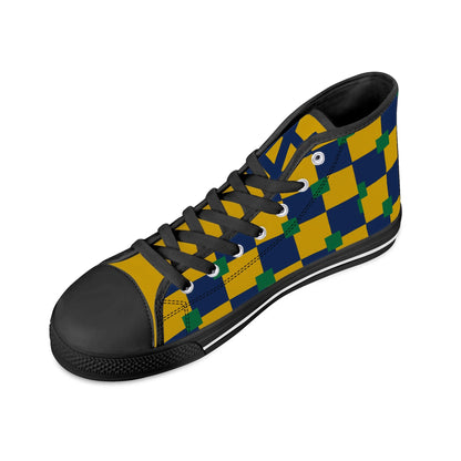 NOTRE DAME CHECKERED - TRI COLORED - Mens High Top Canvas Shoes