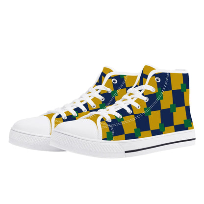 NOTRE DAME CHECKERED - TRI COLORED - Mens High Top Canvas Shoes