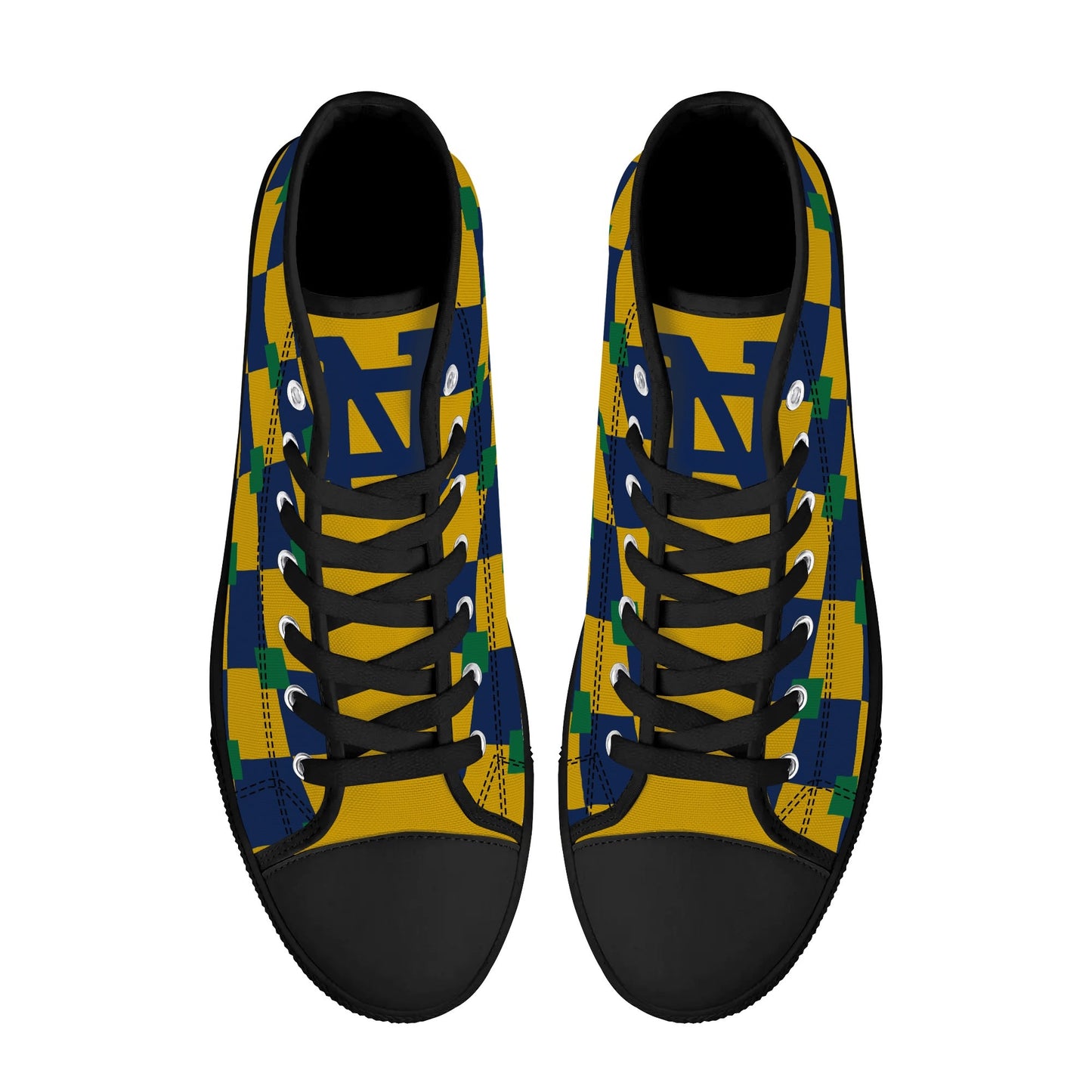 NOTRE DAME CHECKERED - TRI COLORED - Mens High Top Canvas Shoes