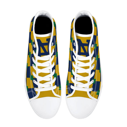 NOTRE DAME CHECKERED - TRI COLORED - Mens High Top Canvas Shoes