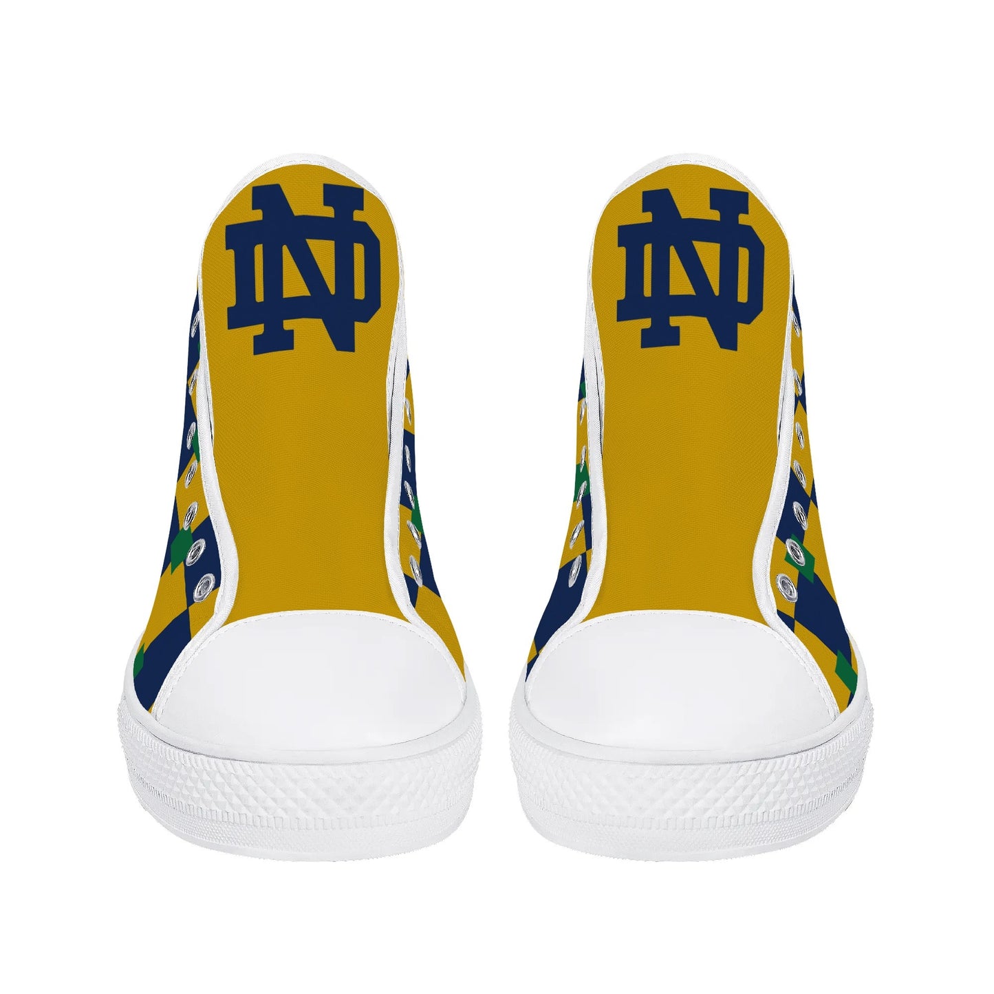 NOTRE DAME CHECKERED - TRI COLORED - Mens High Top Canvas Shoes