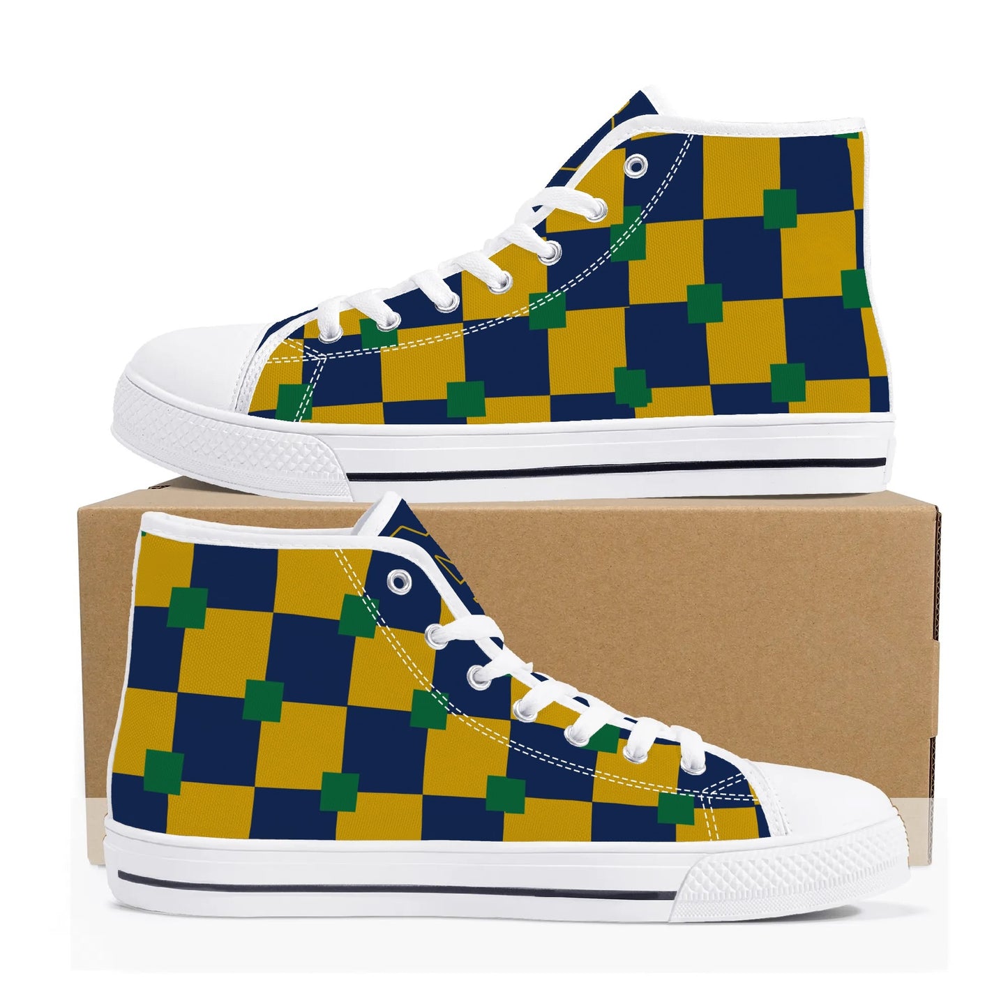 Notre Dame - Tri Colored / no Logo / Mens High Top Canvas Shoes