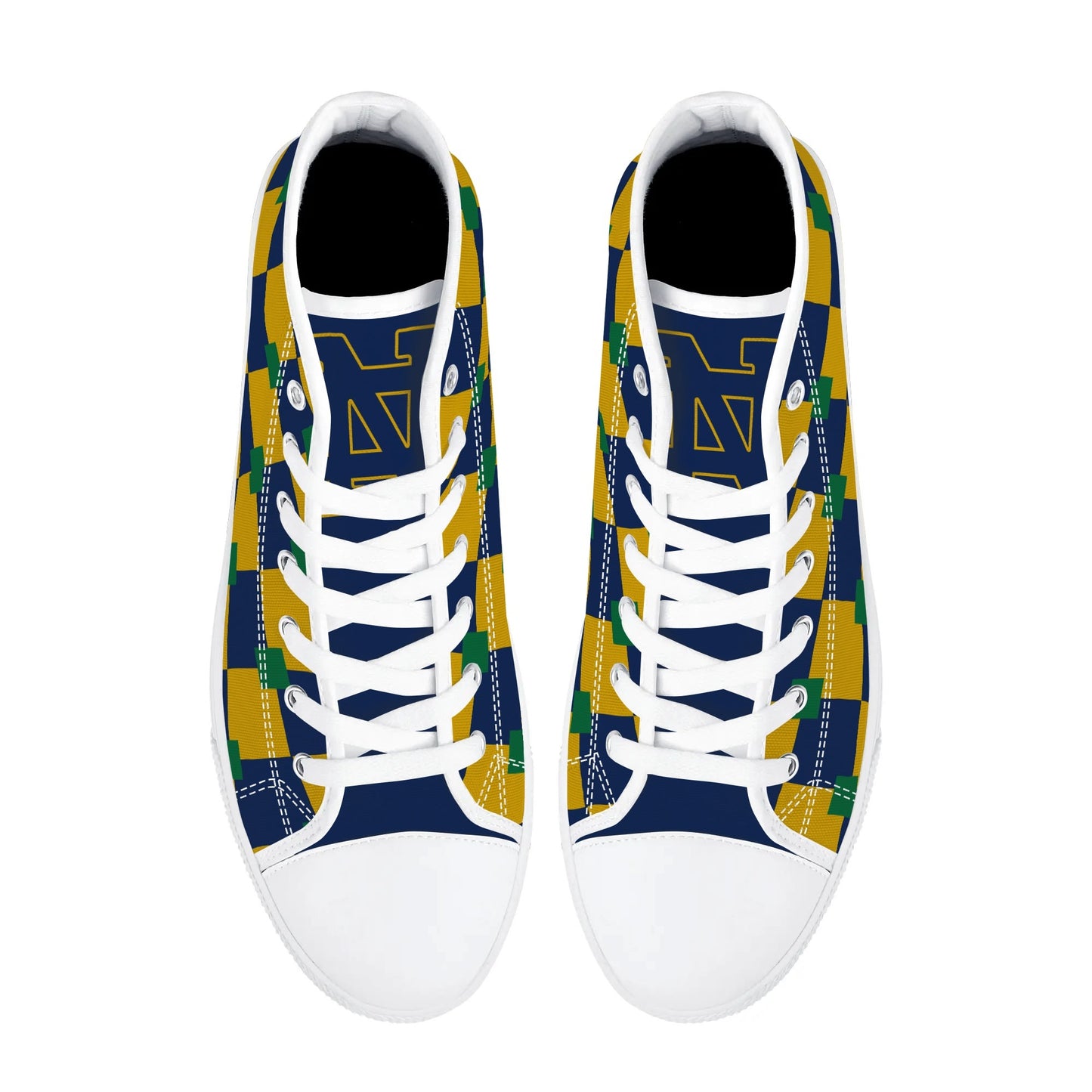 Notre Dame - Tri Colored / no Logo / Mens High Top Canvas Shoes