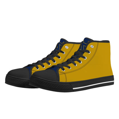 Notre Dame Gold - Mens High Top Canvas Shoes - Logo Tongue