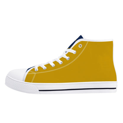 Notre Dame Gold - Mens High Top Canvas Shoes - Logo Tongue