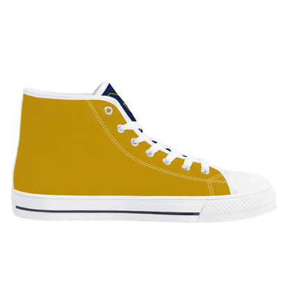 Notre Dame Gold - Mens High Top Canvas Shoes - Logo Tongue