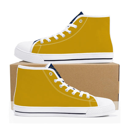 Notre Dame Gold - Mens High Top Canvas Shoes - Logo Tongue