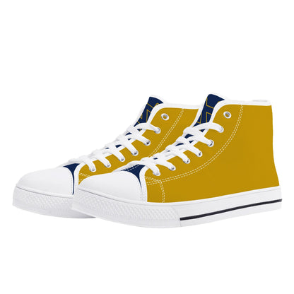 Notre Dame Gold - Mens High Top Canvas Shoes - Logo Tongue