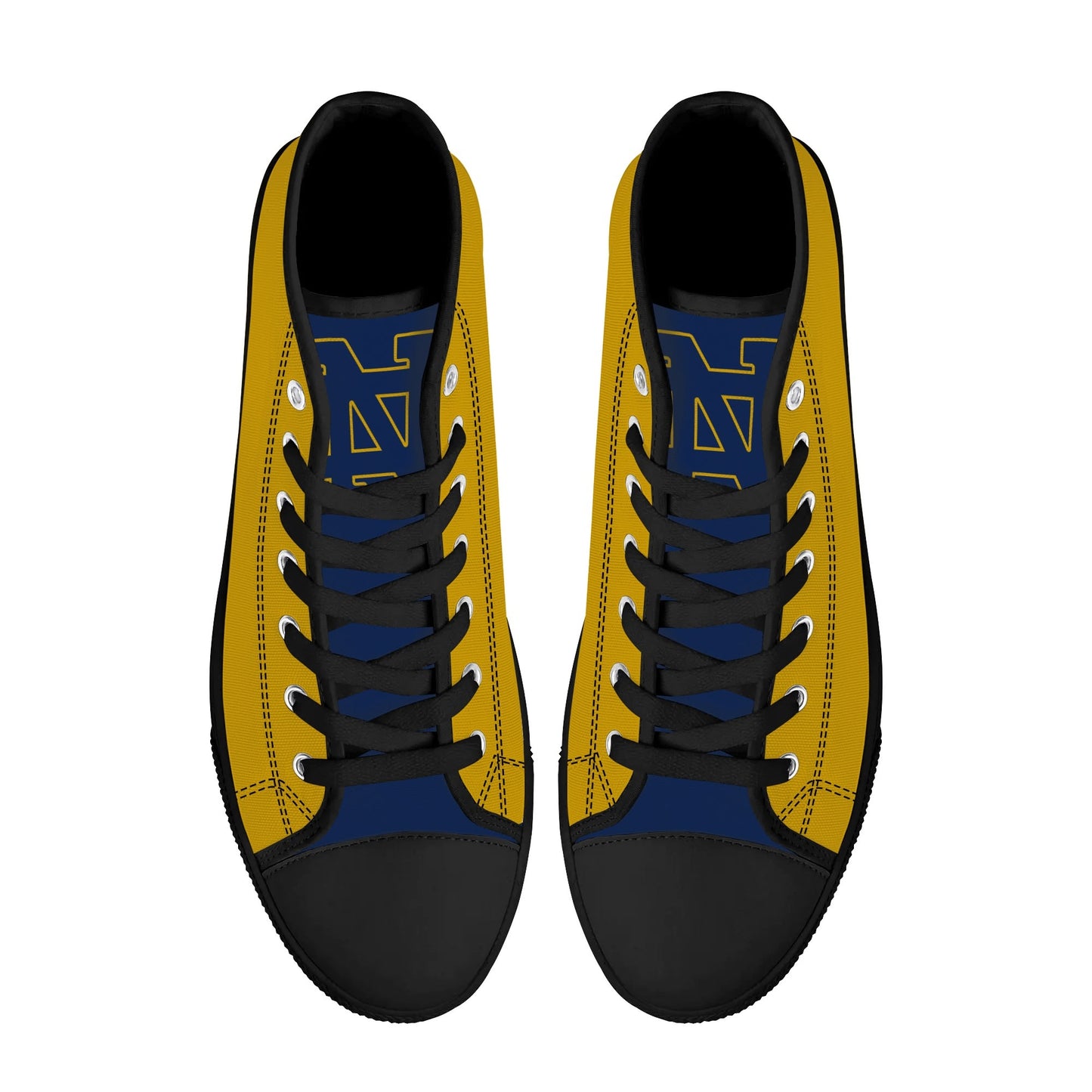 Notre Dame Gold - Mens High Top Canvas Shoes - Logo Tongue