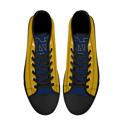 Notre Dame Gold - Mens High Top Canvas Shoes - Logo Tongue