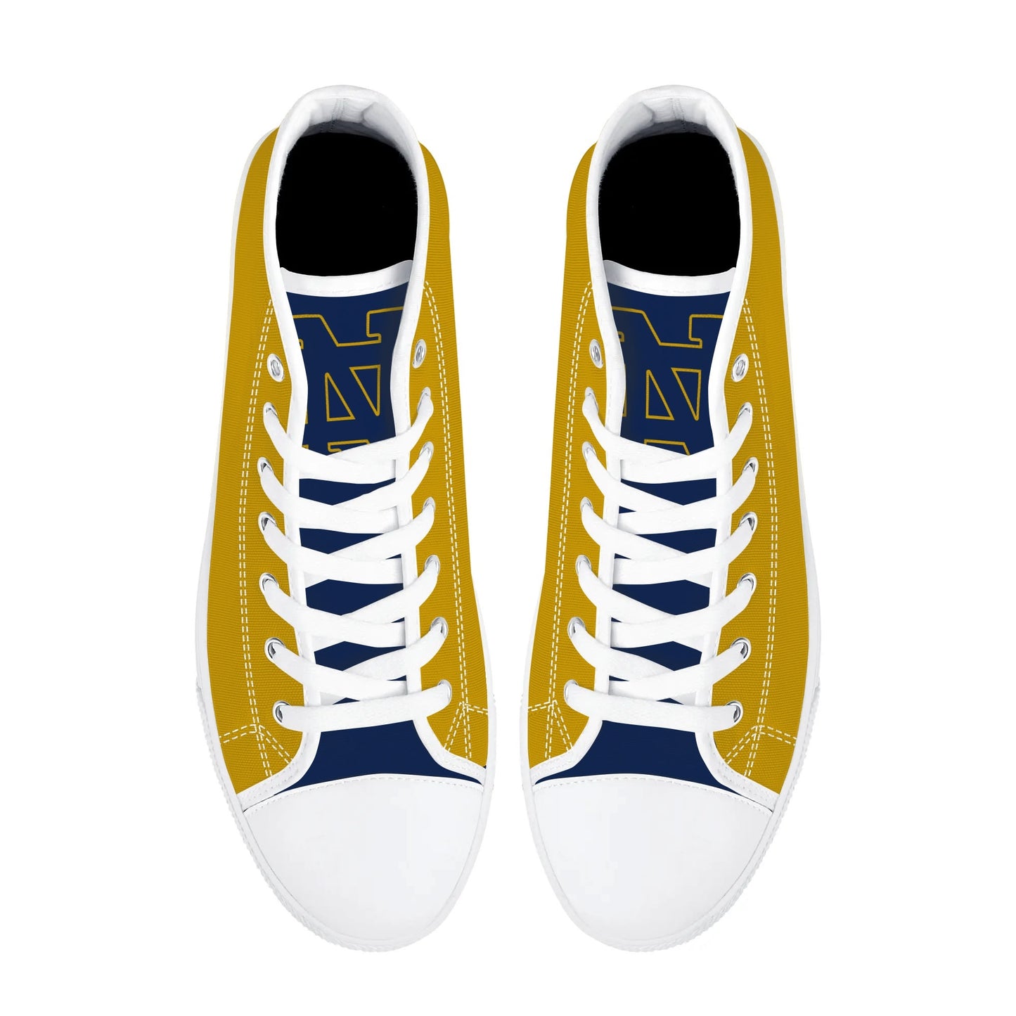 Notre Dame Gold - Mens High Top Canvas Shoes - Logo Tongue