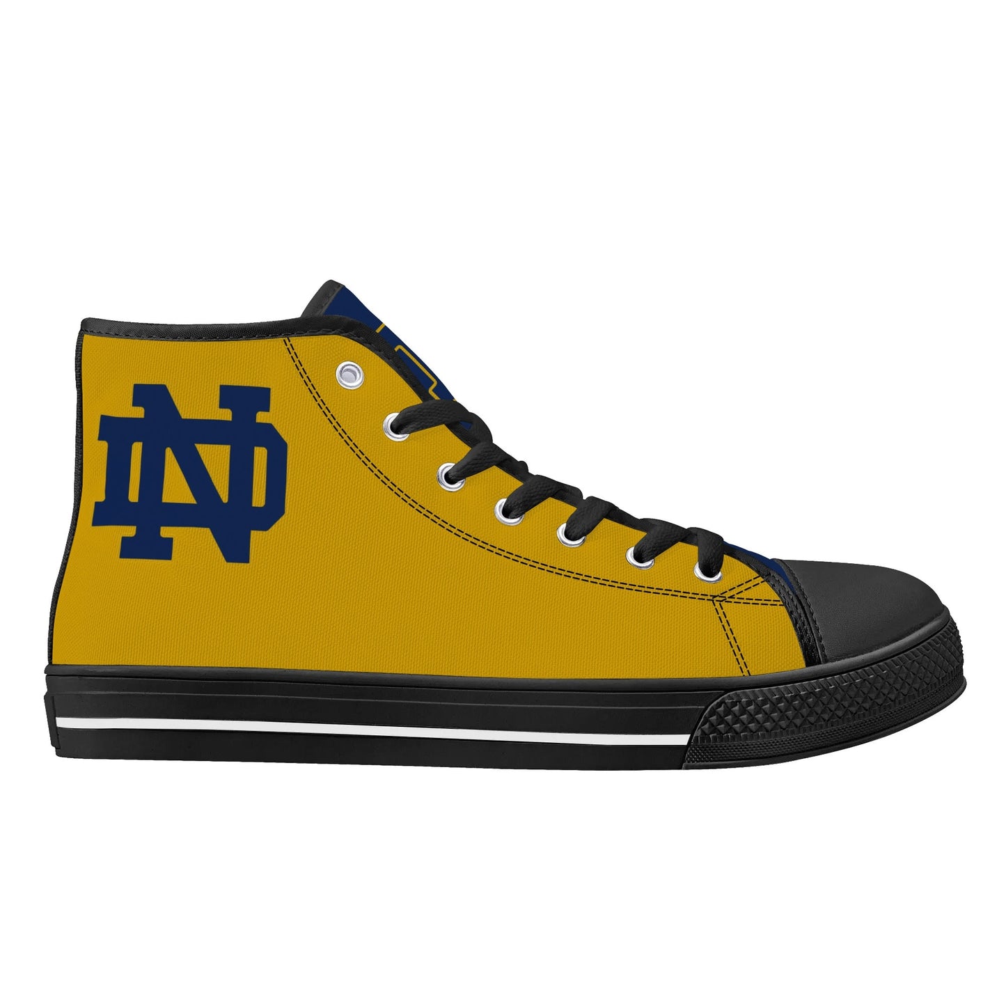 Notre Dame - Navy and Gold Mens High Top Canvas Shoes