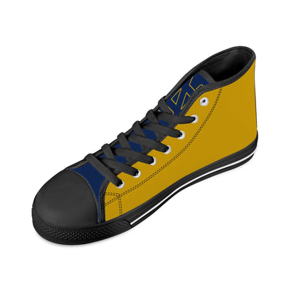 Notre Dame - Navy and Gold Mens High Top Canvas Shoes