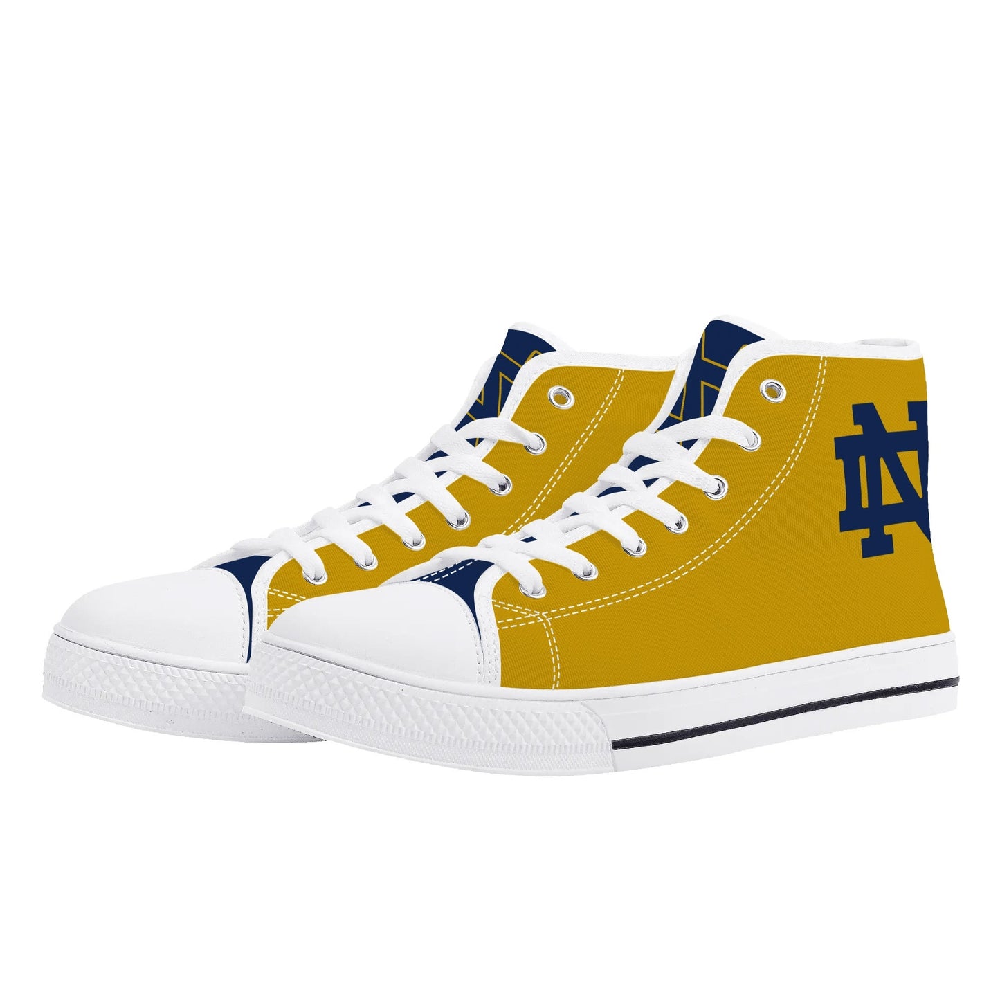 Notre Dame - Navy and Gold Mens High Top Canvas Shoes