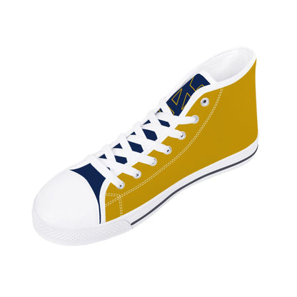 Notre Dame - Navy and Gold Mens High Top Canvas Shoes