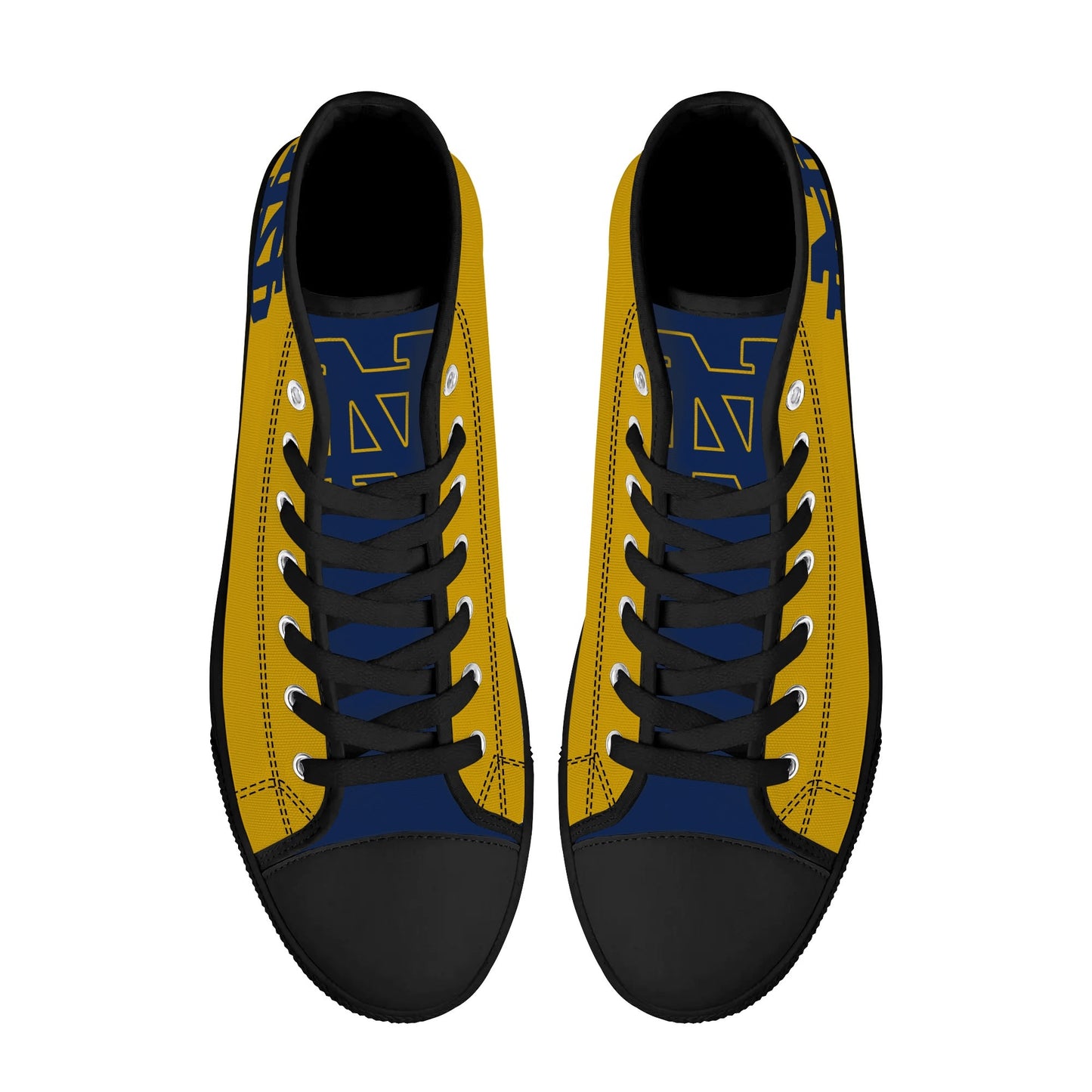 Notre Dame - Navy and Gold Mens High Top Canvas Shoes