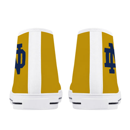 Notre Dame - Navy and Gold Mens High Top Canvas Shoes