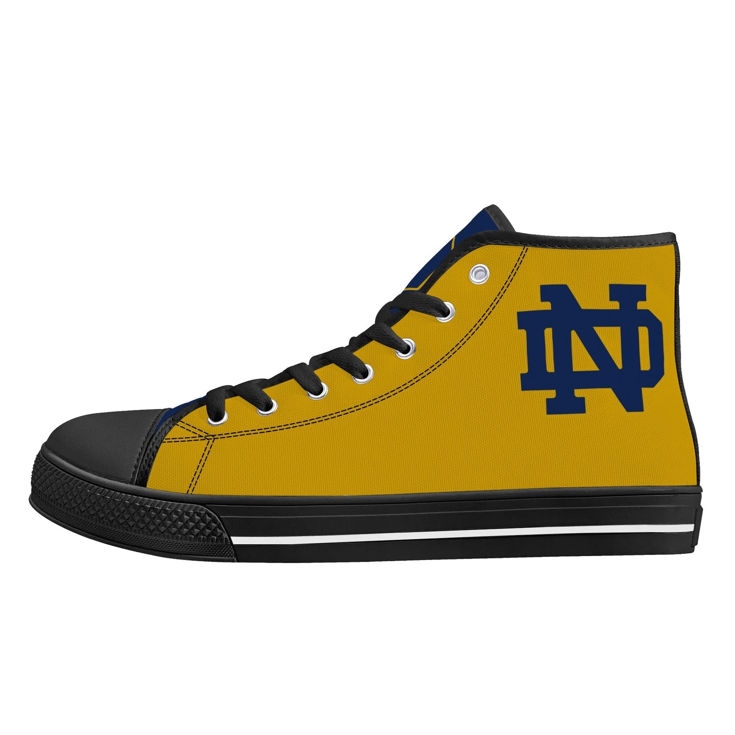 Notre Dame - Navy and Gold Mens High Top Canvas Shoes