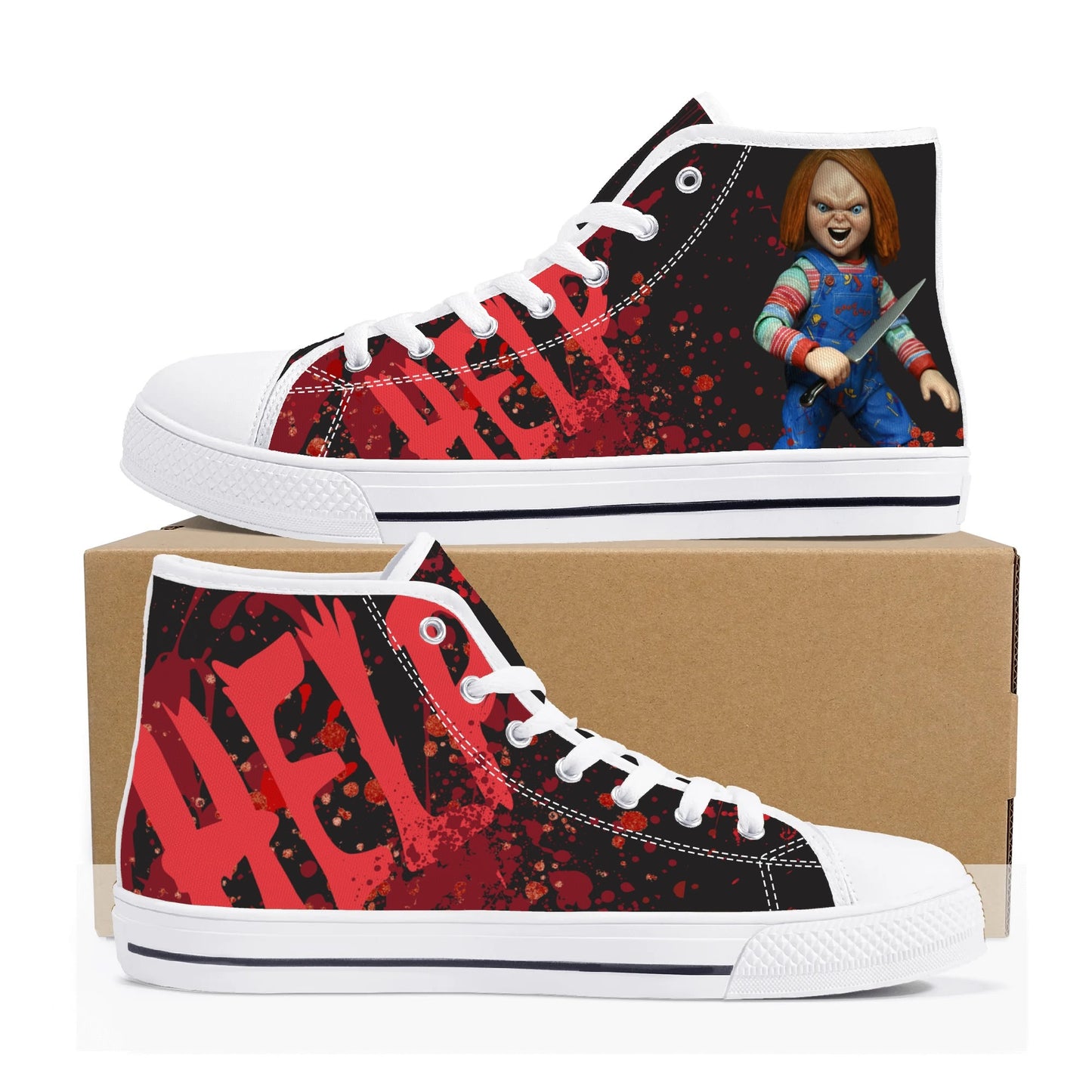 Halloween; "Chucky" Unleashed - Mens High Top Canvas Shoes