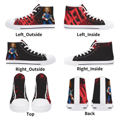 Halloween; "Chucky" Unleashed - Mens High Top Canvas Shoes