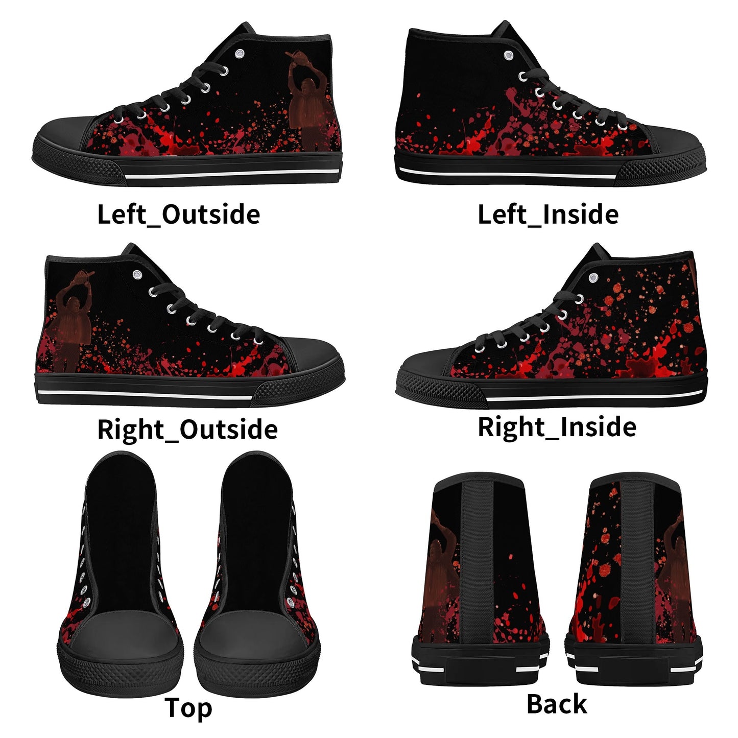 Halloween; "Texas Chainsaw Massacre" - Mens High Top Canvas Shoes