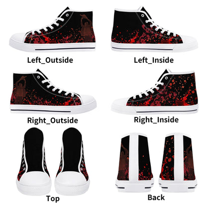 Halloween; "Texas Chainsaw Massacre" - Mens High Top Canvas Shoes