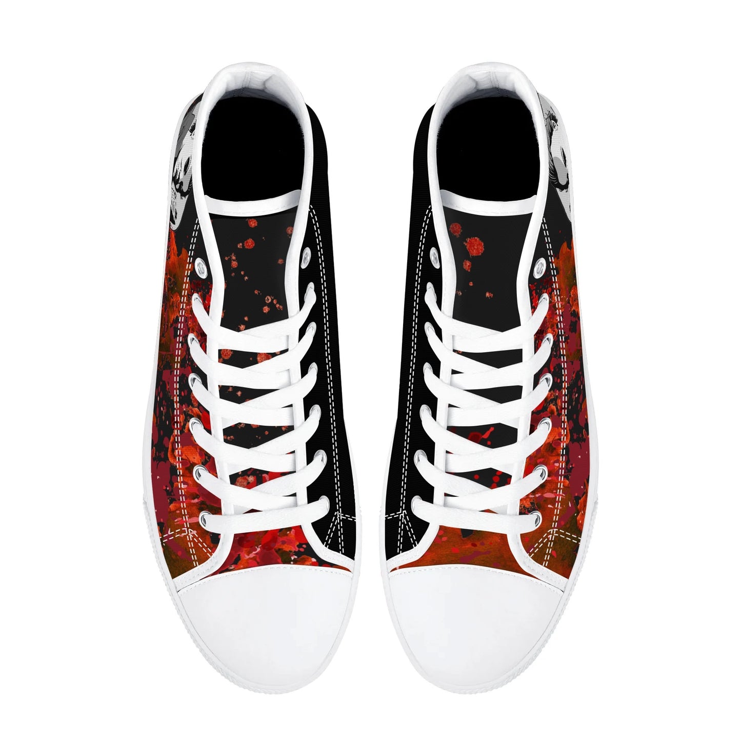 "Halloween" M. Myers -Mens High Top Canvas Shoes / Black and Red