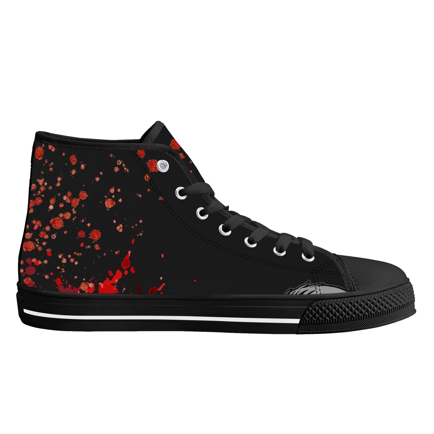 Creepy Halloween "HELP" Blood SplatterMens High Top Canvas Shoes