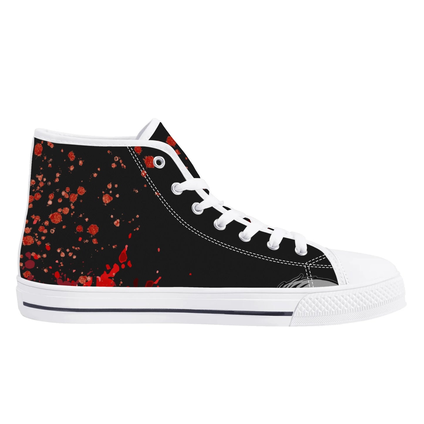 Creepy Halloween "HELP" Blood SplatterMens High Top Canvas Shoes