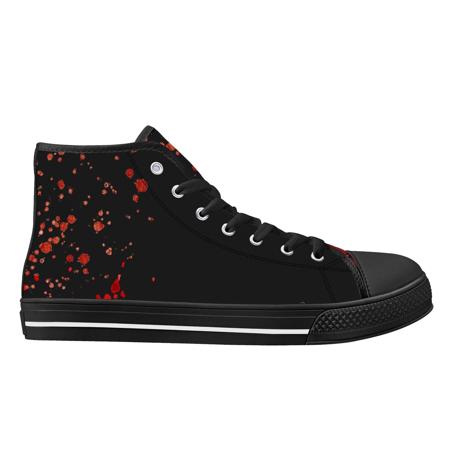 Creepy Halloween "HELP" Blood SplatterMens High Top Canvas Shoes