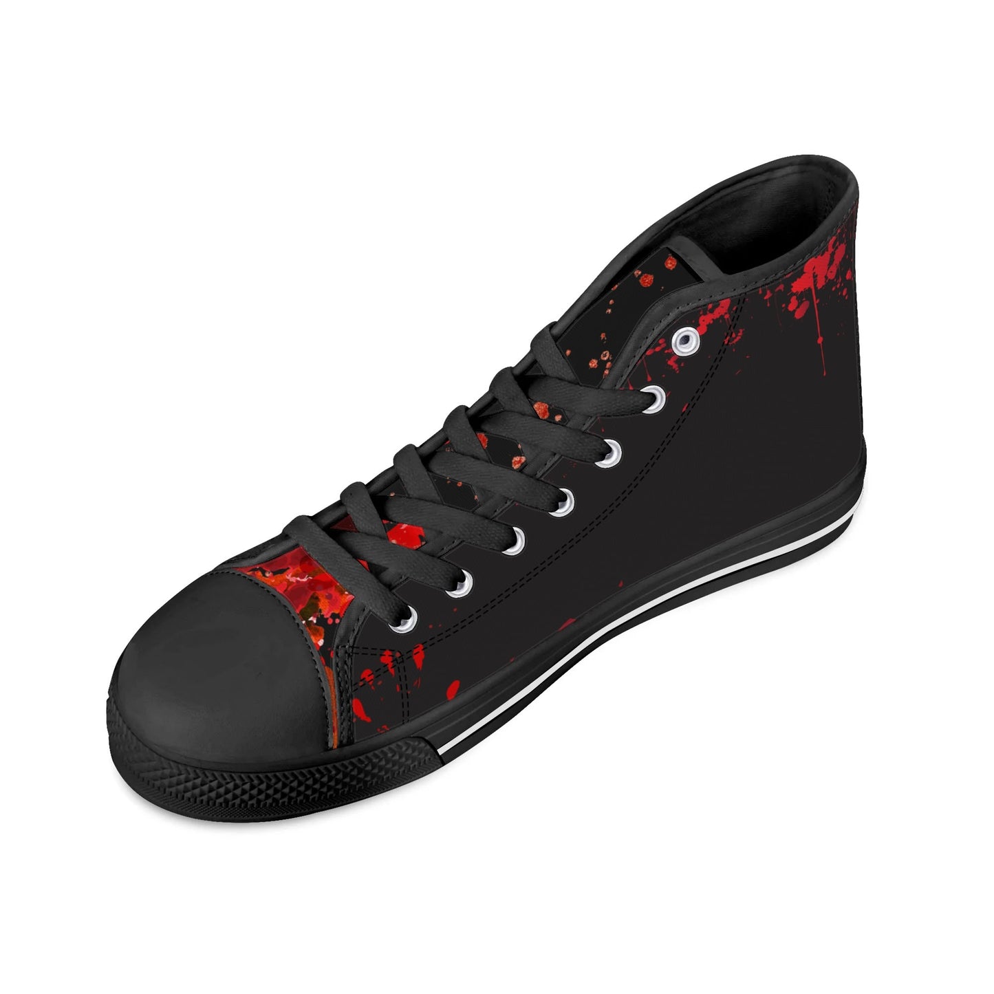 Creepy Halloween "HELP" Blood SplatterMens High Top Canvas Shoes