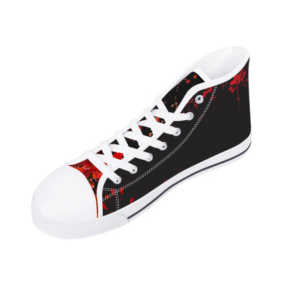 Creepy Halloween "HELP" Blood SplatterMens High Top Canvas Shoes