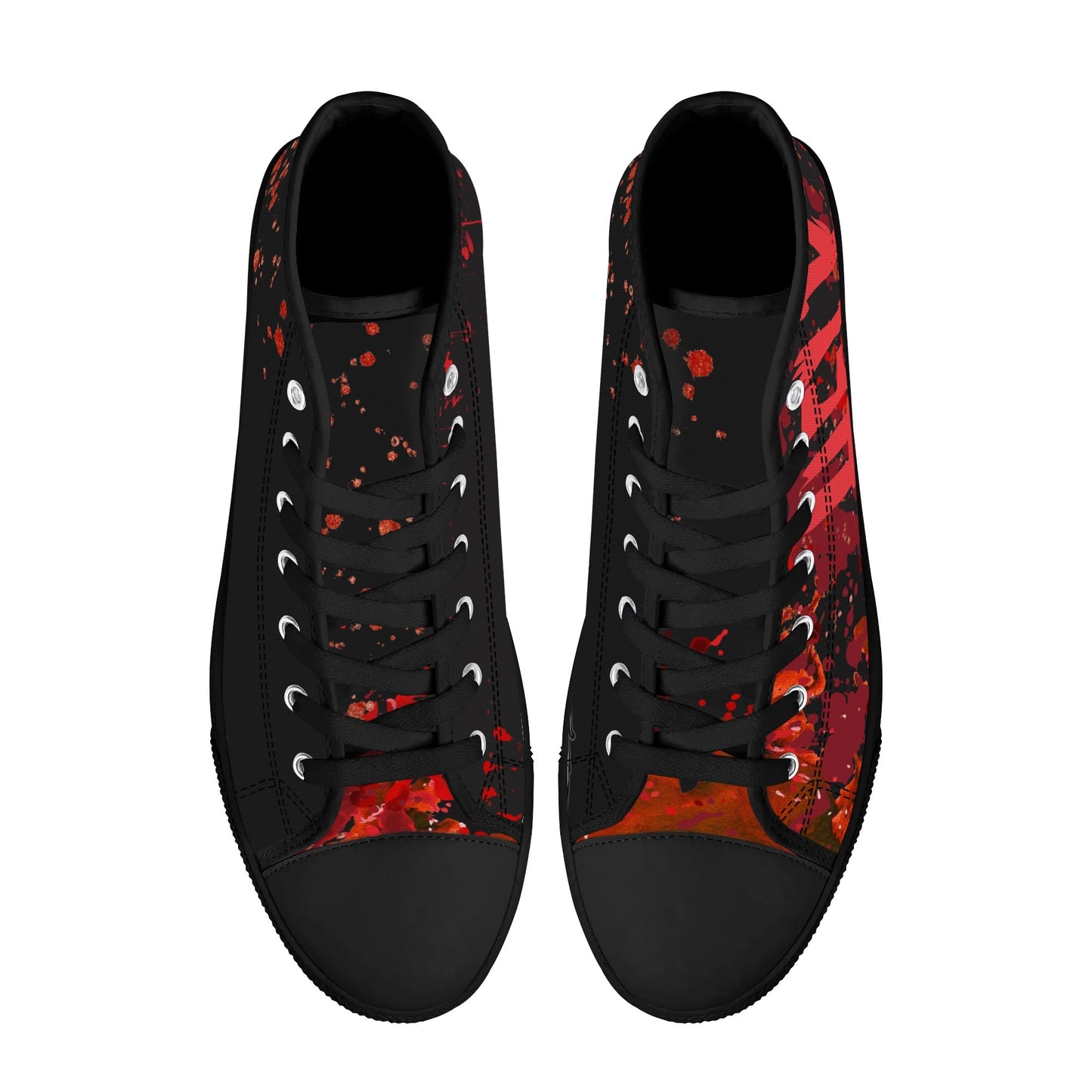 Creepy Halloween "HELP" Blood SplatterMens High Top Canvas Shoes