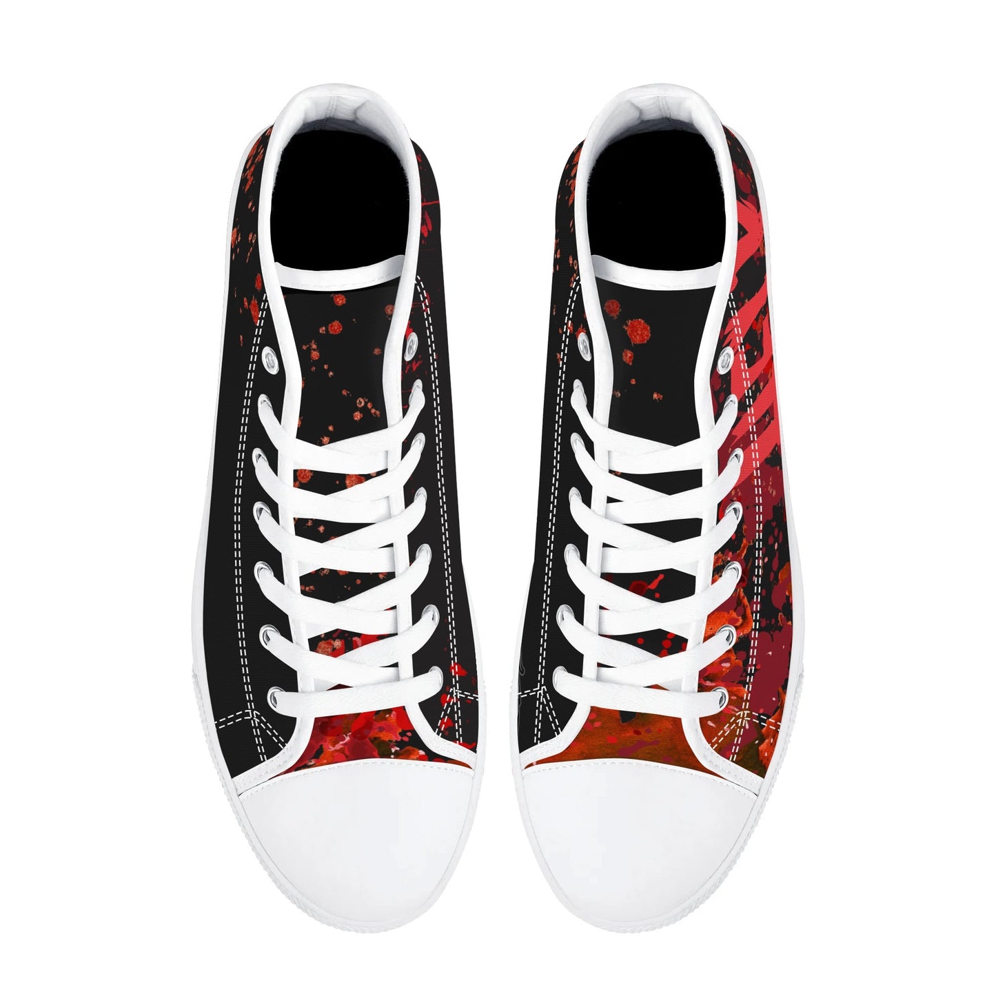 Creepy Halloween "HELP" Blood SplatterMens High Top Canvas Shoes