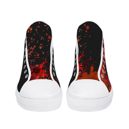 Creepy Halloween "HELP" Blood SplatterMens High Top Canvas Shoes