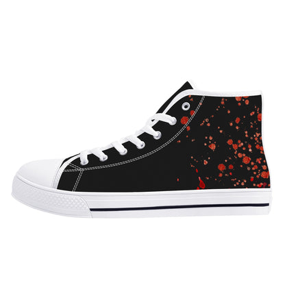 Halloween Blood Splatter - Mens High Top Canvas Shoes