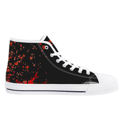 Halloween Blood Splatter - Mens High Top Canvas Shoes