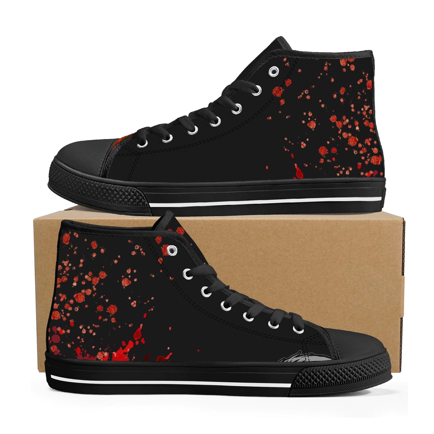 Halloween Blood Splatter - Mens High Top Canvas Shoes