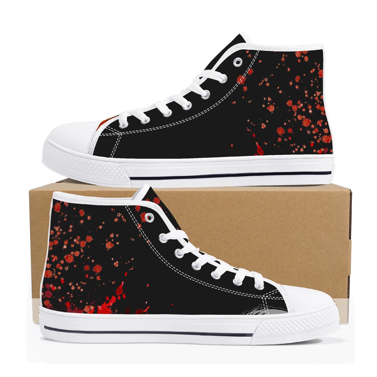 Halloween Blood Splatter - Mens High Top Canvas Shoes