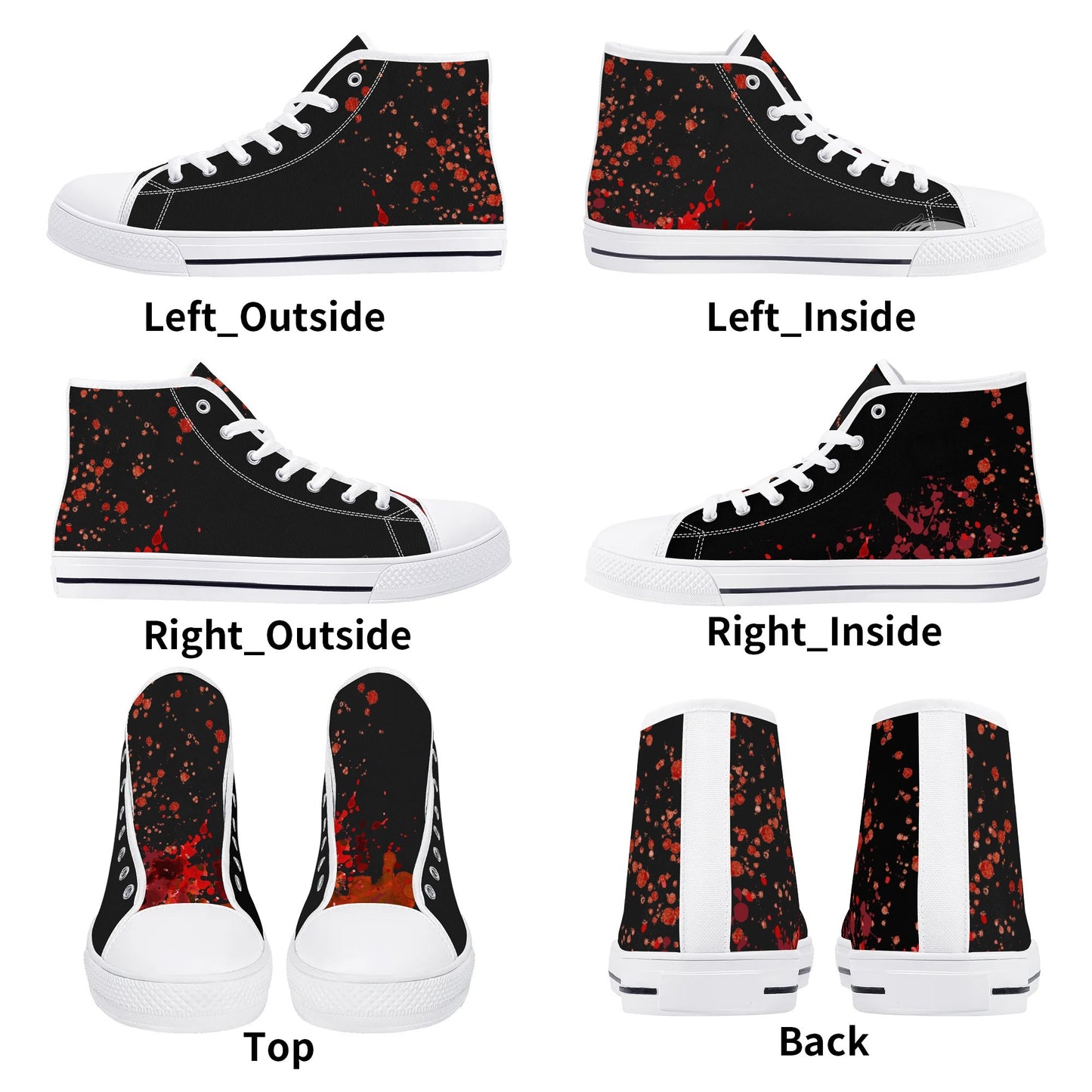 Halloween Blood Splatter - Mens High Top Canvas Shoes