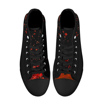 Halloween Blood Splatter - Mens High Top Canvas Shoes