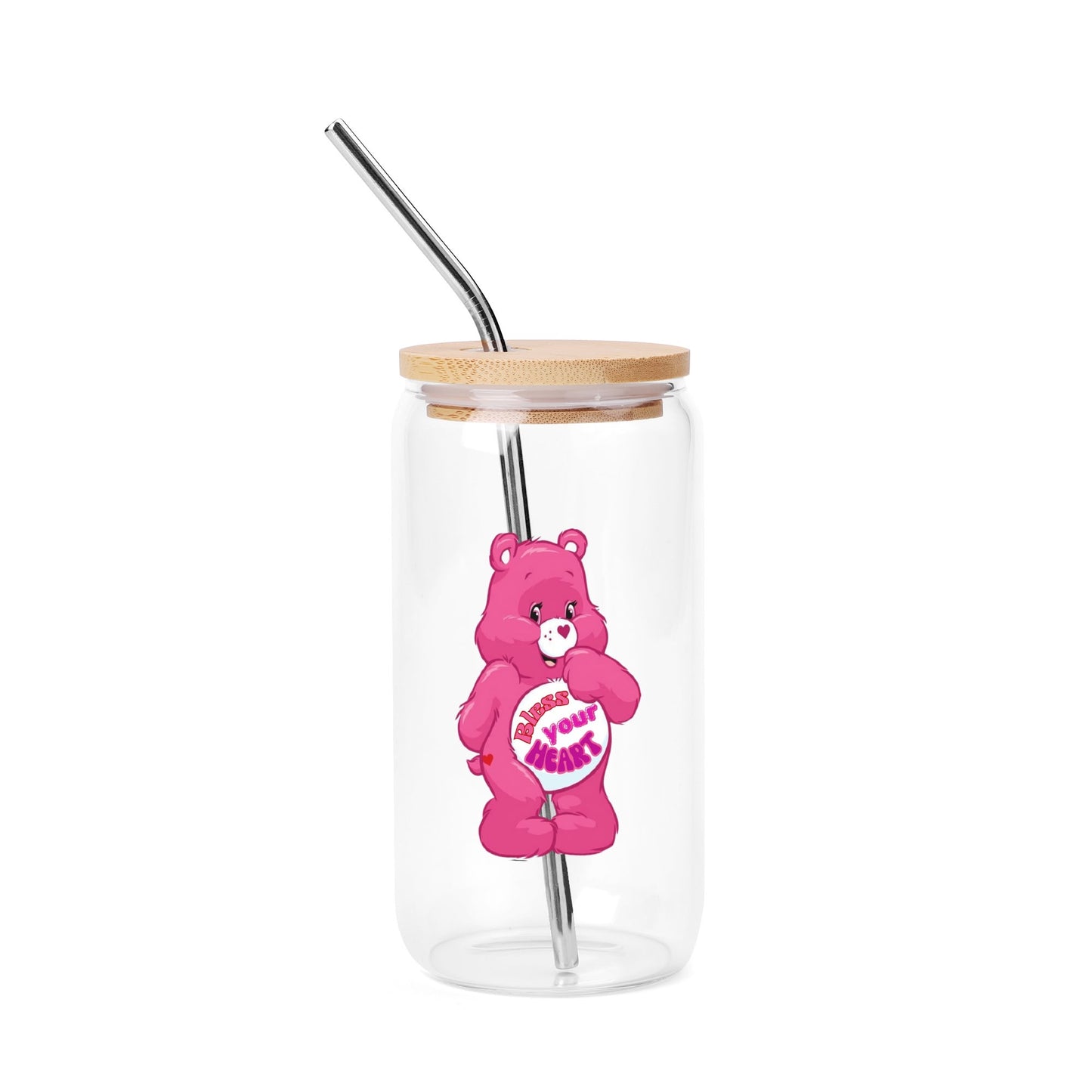 Transparent Bamboo Covered Cup 16oz Glass Cups Furniture with Straw