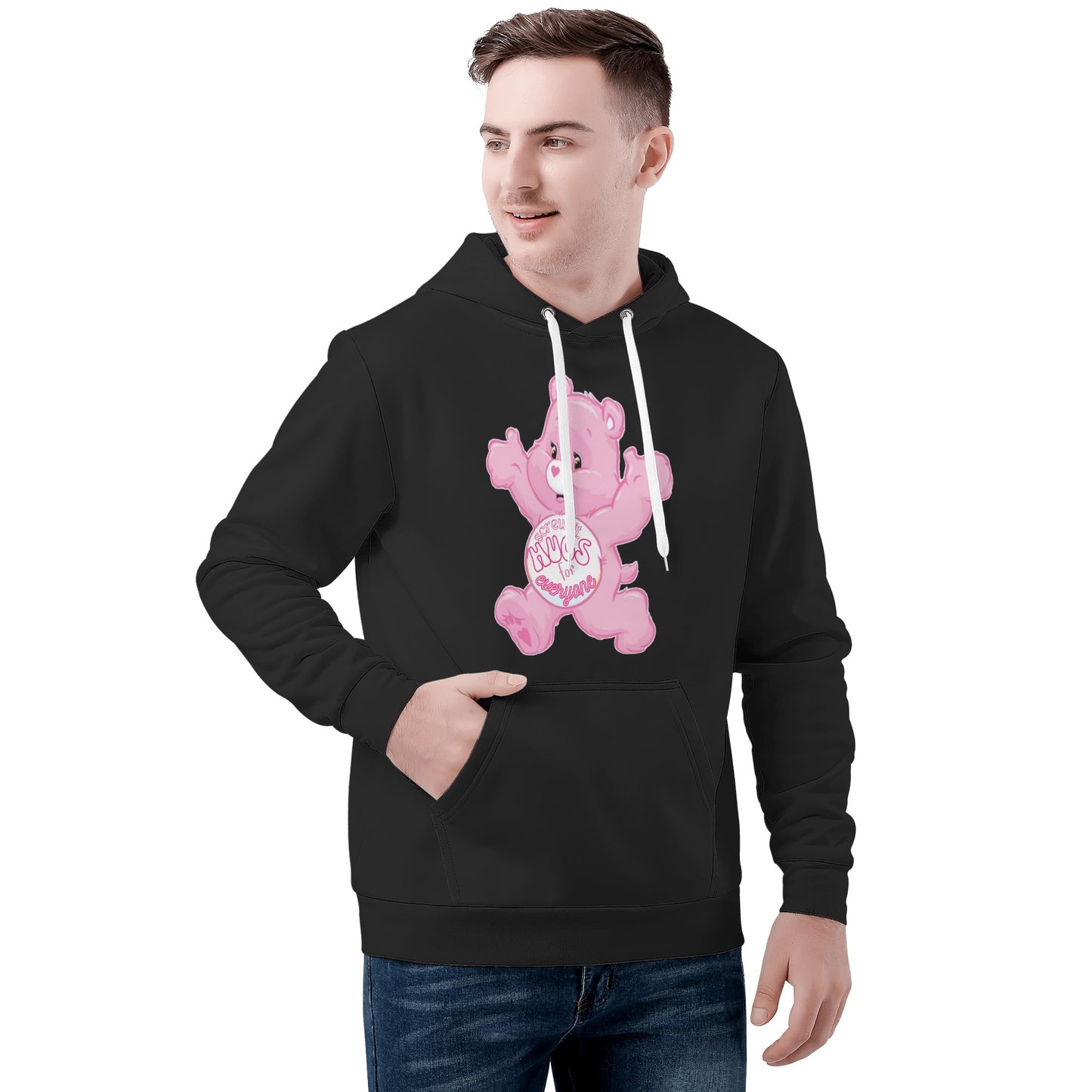 Mens All Over Print Warm Velvets Pair Of Hoodie