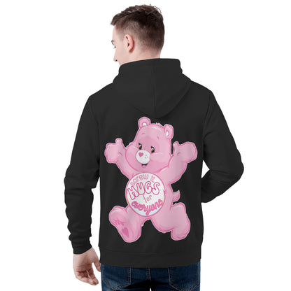 Mens All Over Print Warm Velvets Pair Of Hoodie