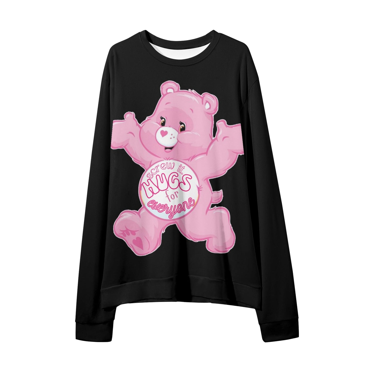 "Hugs for EVERYONE" CareLESS Adult Print Sweater Casual Loose Pullover Sweatshirt