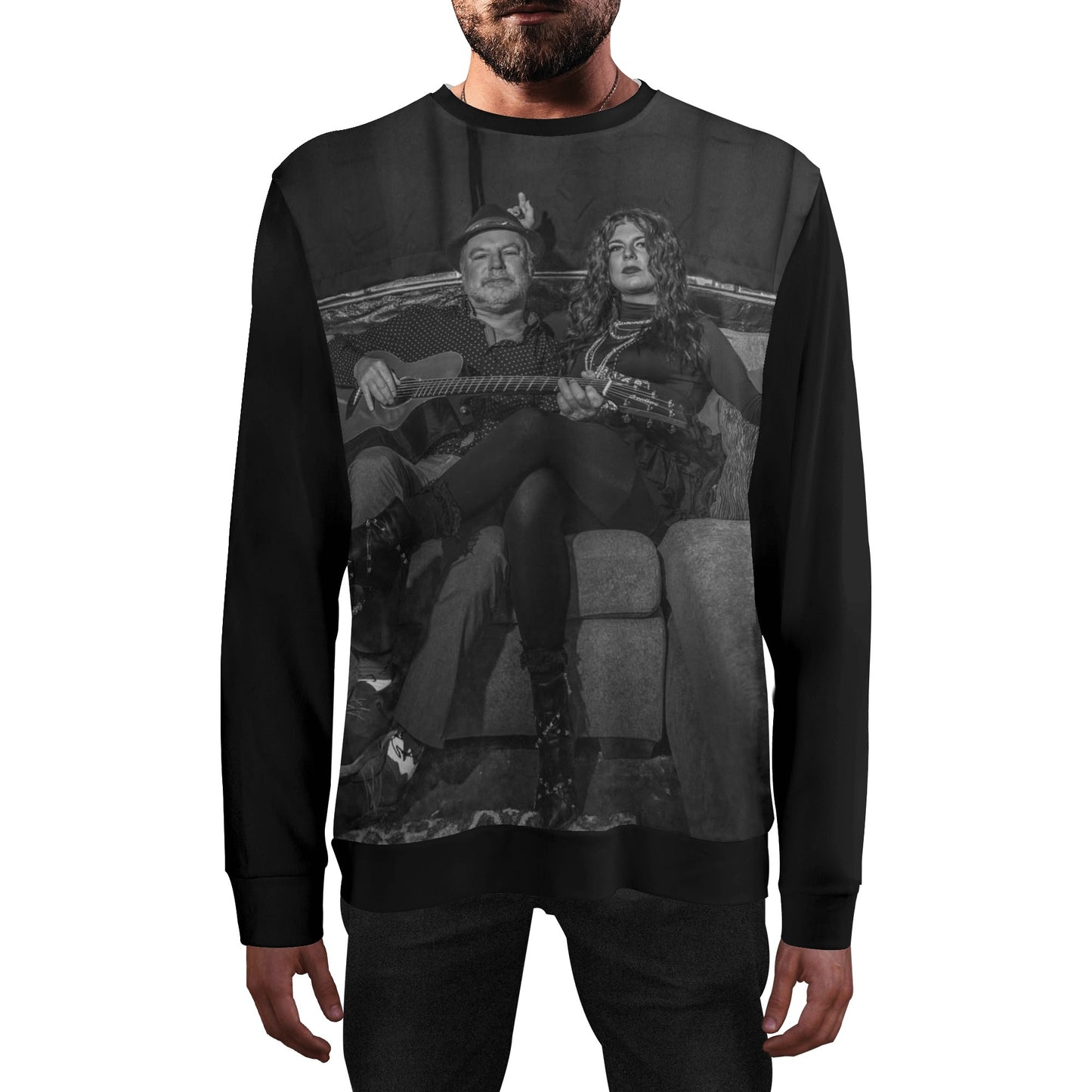 Unisex Adult Print Sweater Casual Loose Pullover Sweatshirt