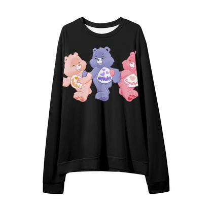 "Weirdos Stick Together" CareLESS Bears in Black - Unisex Adult Print Sweater Casual Loose Pullover Sweatshirt