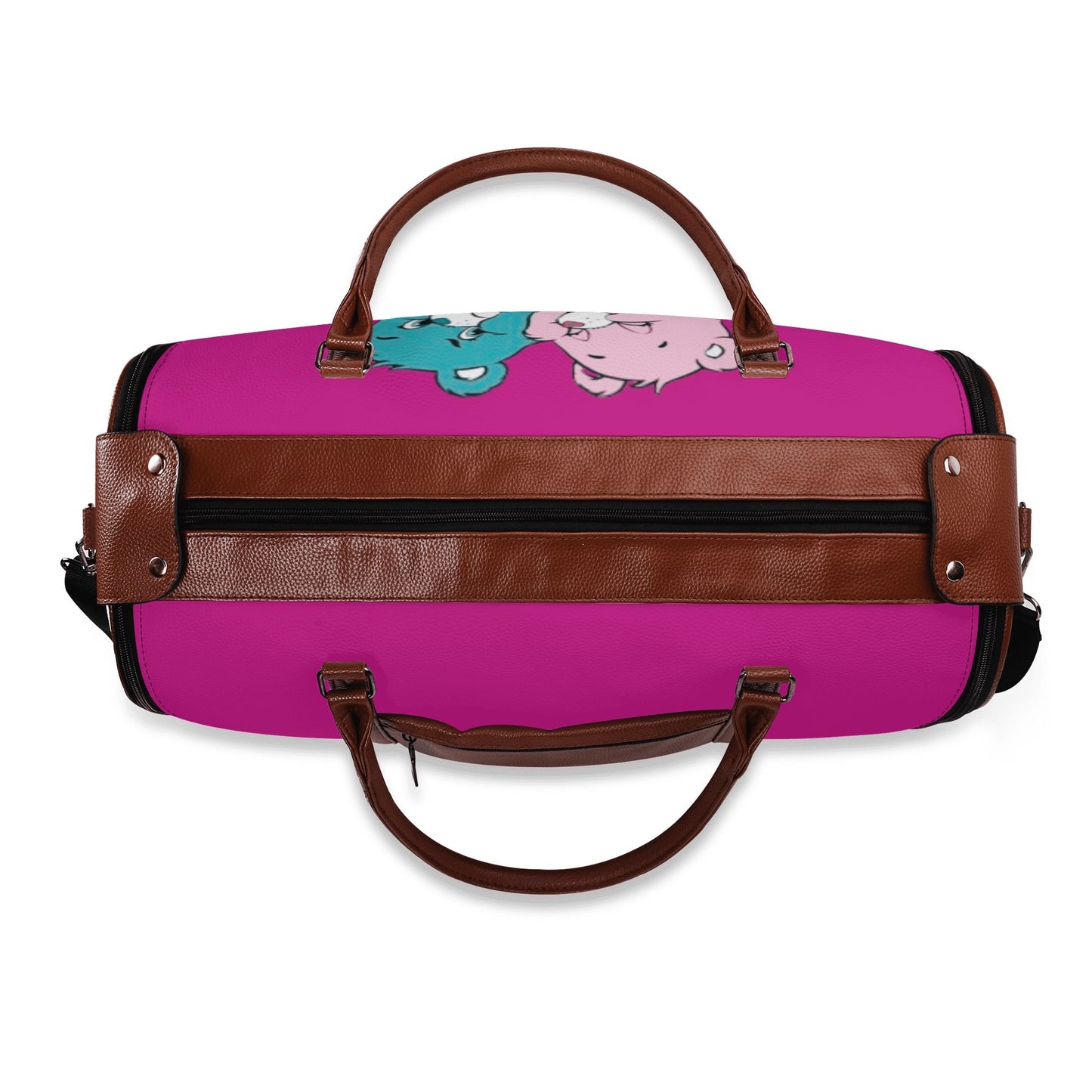 Personalized Leather Duffle Bag Foldable Travel Bag
