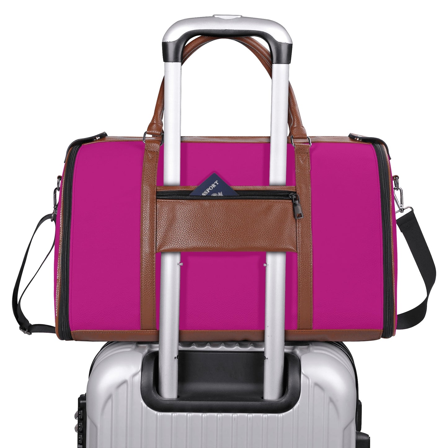 Personalized Leather Duffle Bag Foldable Travel Bag